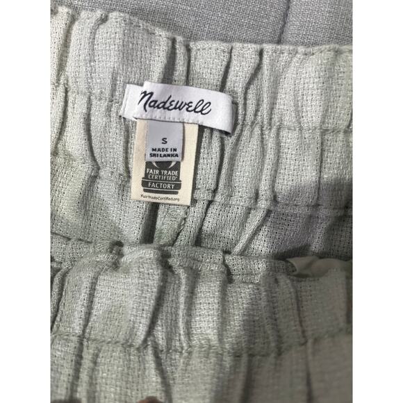 Madewell Linen Breeze Woven Pull-On High Rise Straight Pants in Sage Sz S - Picture 6 of 9